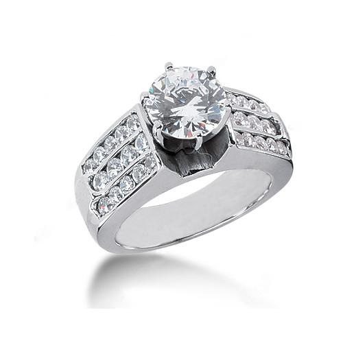 Picture of Harry Chad Enterprises HC12532-6 2.51 CT 14K White Gold Diamond Engagement Ring Wedding Anniversary Ring
