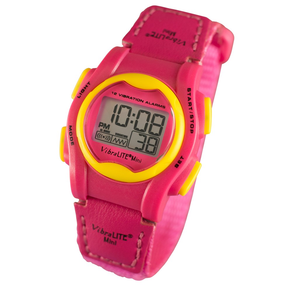 Picture of Global Assistive Devices GAD-VMVPN VibraLITE Mini Vibrating Watch with Hot Pink Band