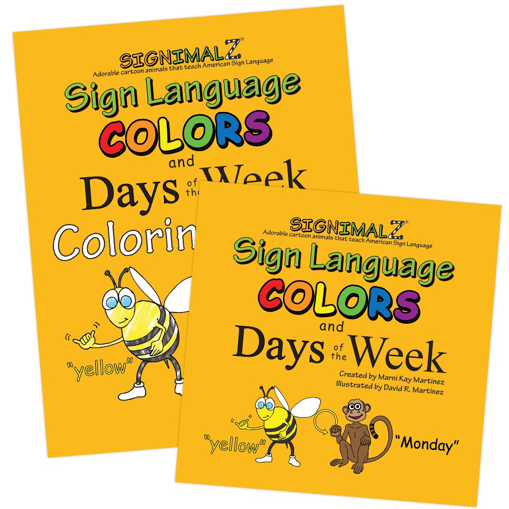 Picture of HarrisCommunications B1344 Signimalz Sign Language Colors, Days of The Week Book & Coloring Book Set