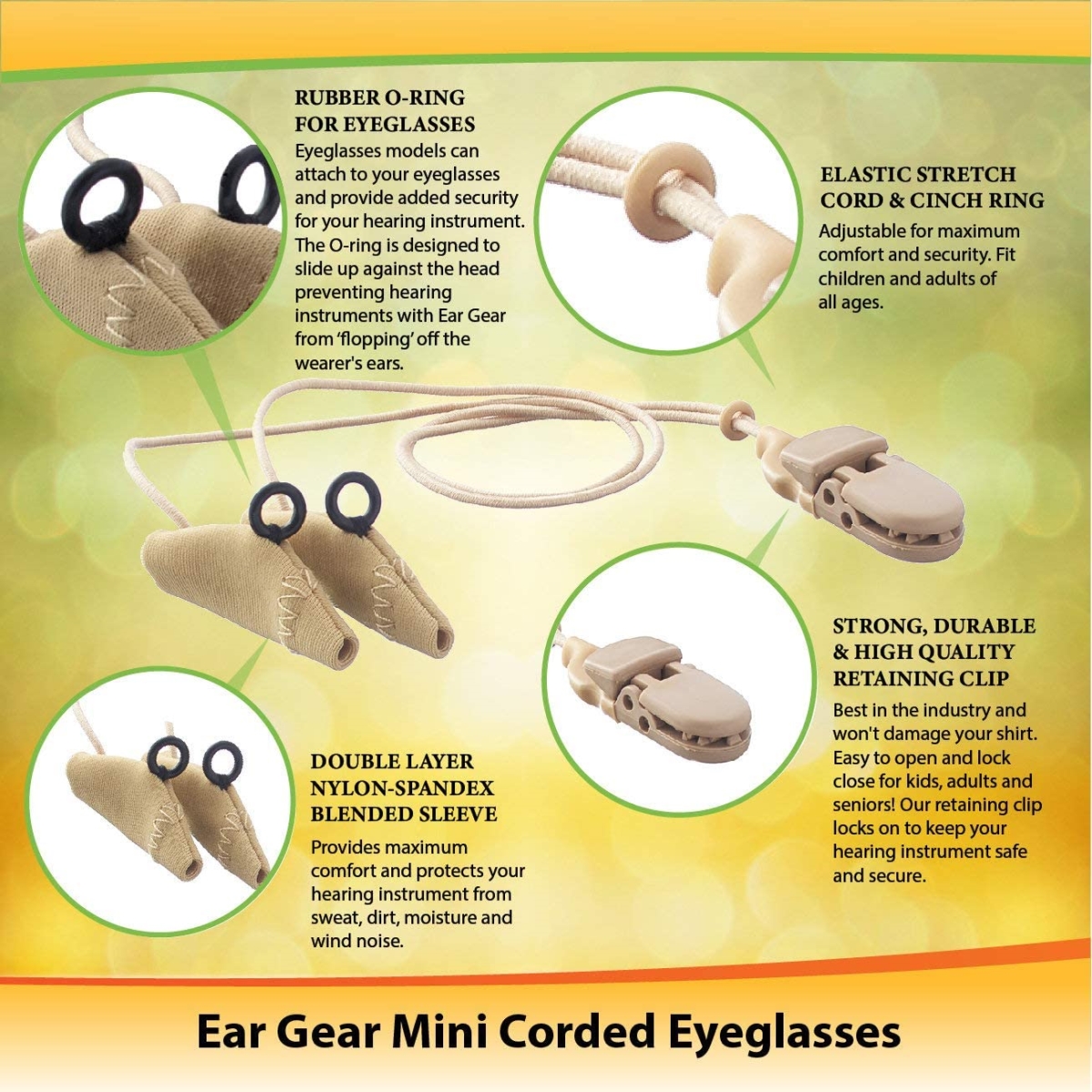 EG-MINICORD-EYE-BR Mini Corded Eye Glasses, Brown