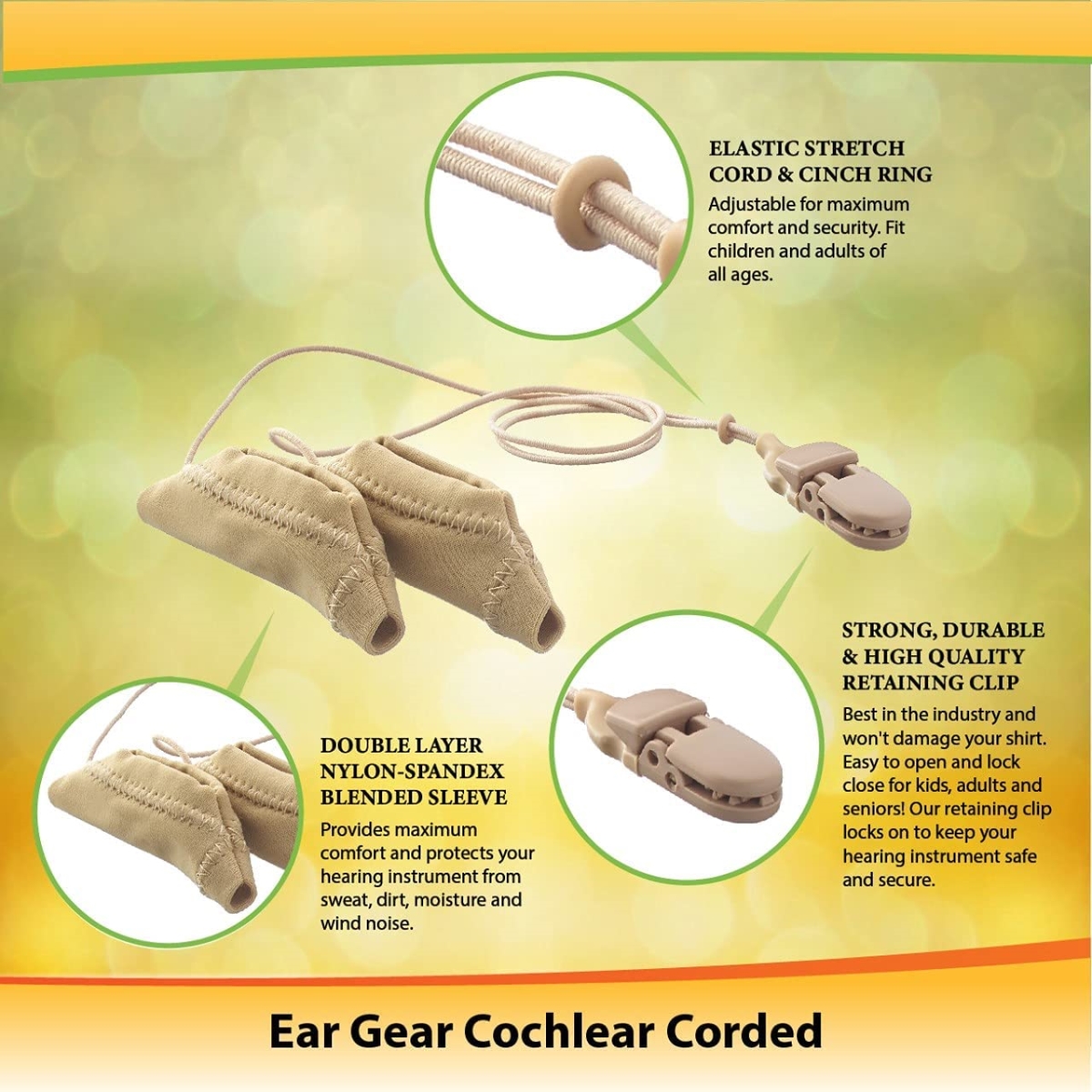 EG-COCHCORD-TN Cochlear Binaural Corded for Ear, Beige