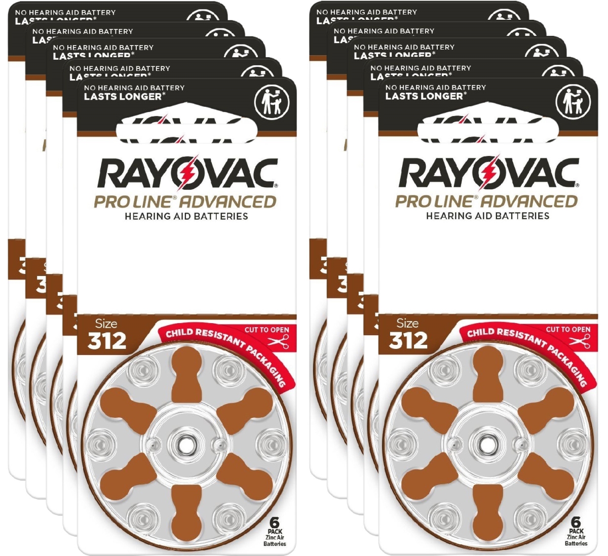 Picture of Rayovac RV-312CR-PROUSC-60 Proline Advanced Hearing Aid Batteries - Size 312 - Pack of 60