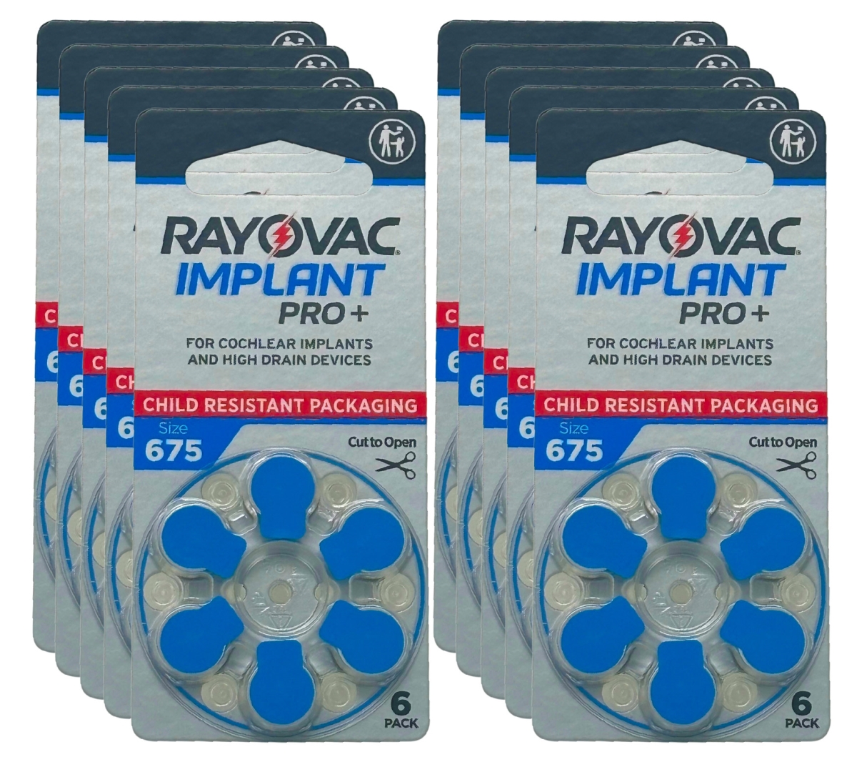 Picture of Rayovac RV-675CR-6IMPUS Cochlear Implant Pro Plus Batteries - Size 675 - Pack of 60