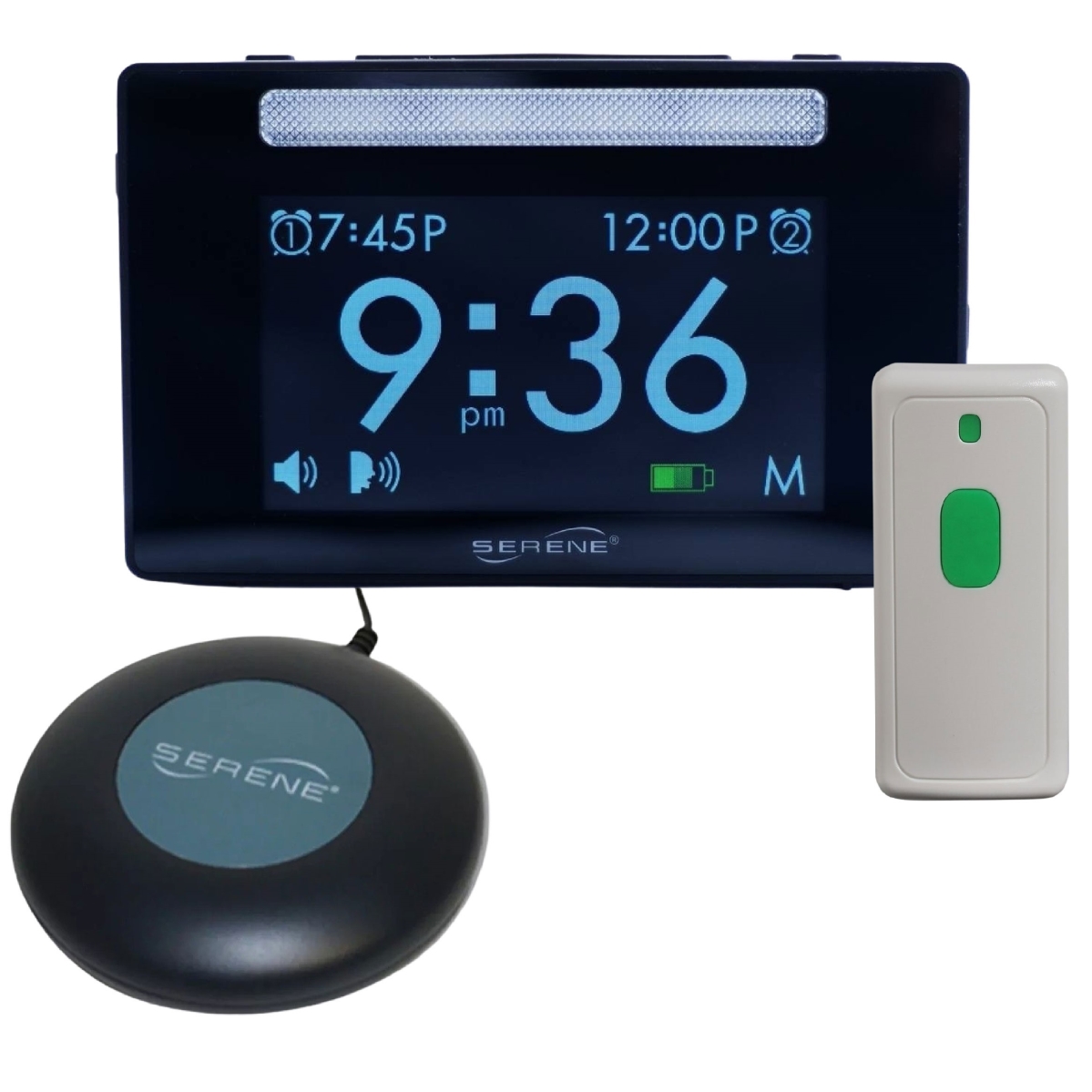 Picture of Sereonic SRN-CA360Q-KIT Serene Innovations Central Alert Alarm Clock Receiver&#44; Doorbell & Bed Shaker Kit