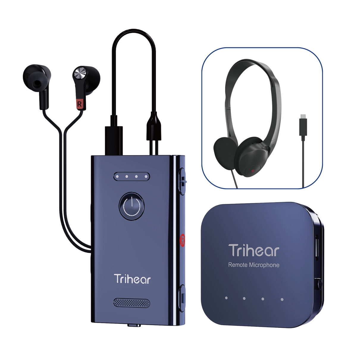 Picture of Trihear TRI-CONVO-MORE Tri Hear Convo More Hearing Amplifier with Remote Microphone & Over-Ear Headphone