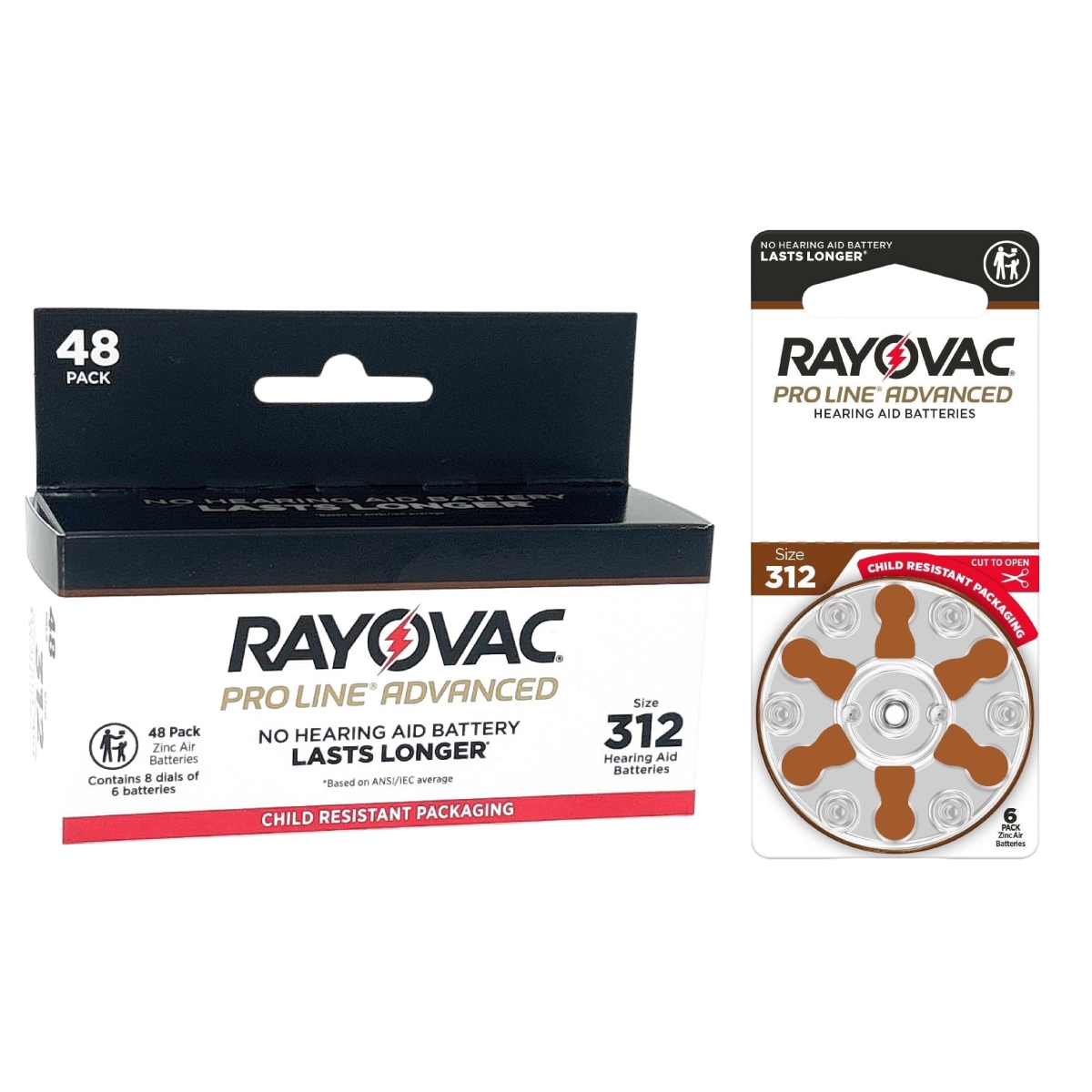 Picture of Rayovac RV-312CR-PROUSC-48 Proline Advanced Hearing Aid Batteries - Size 312 - Pack of 48