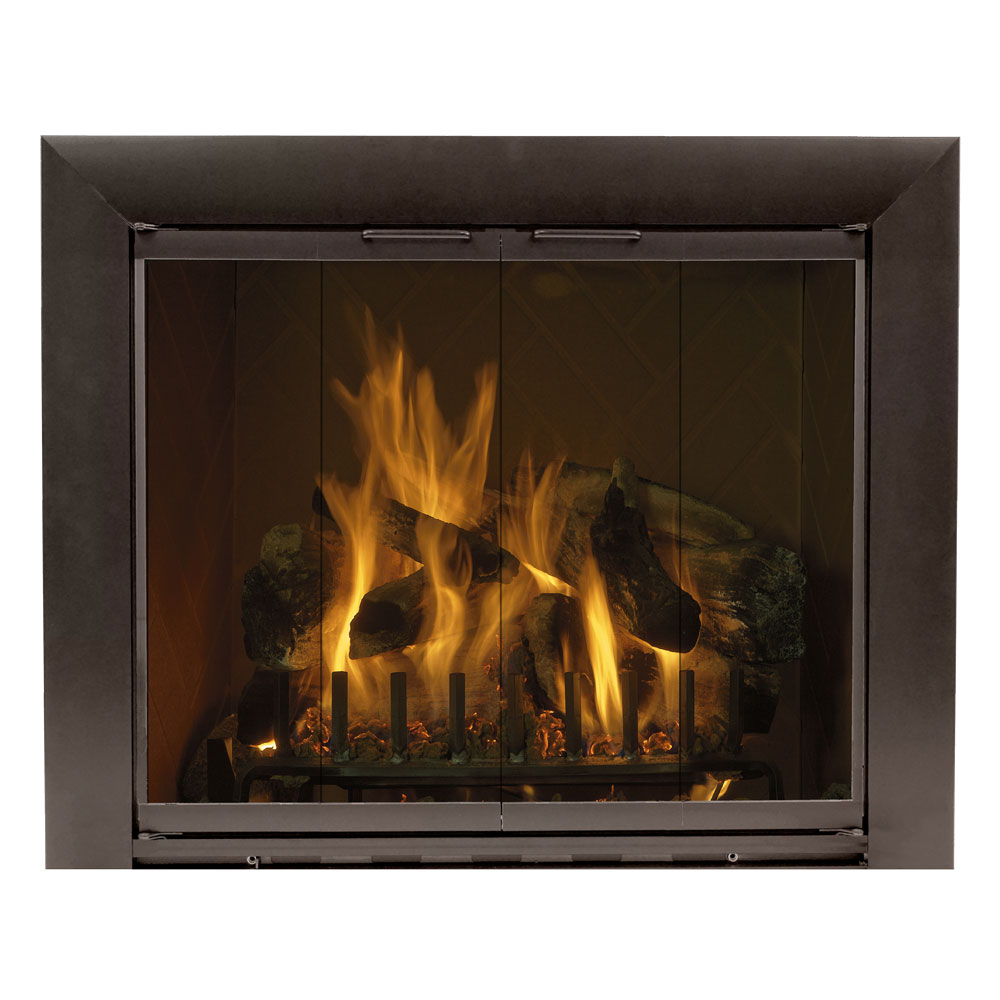Picture of Hearth Craft RF36265CLSBBF 36 x 26.5 in. Reflection Fireplace Clear Glass Bifold Door&#44; Solar Bronze