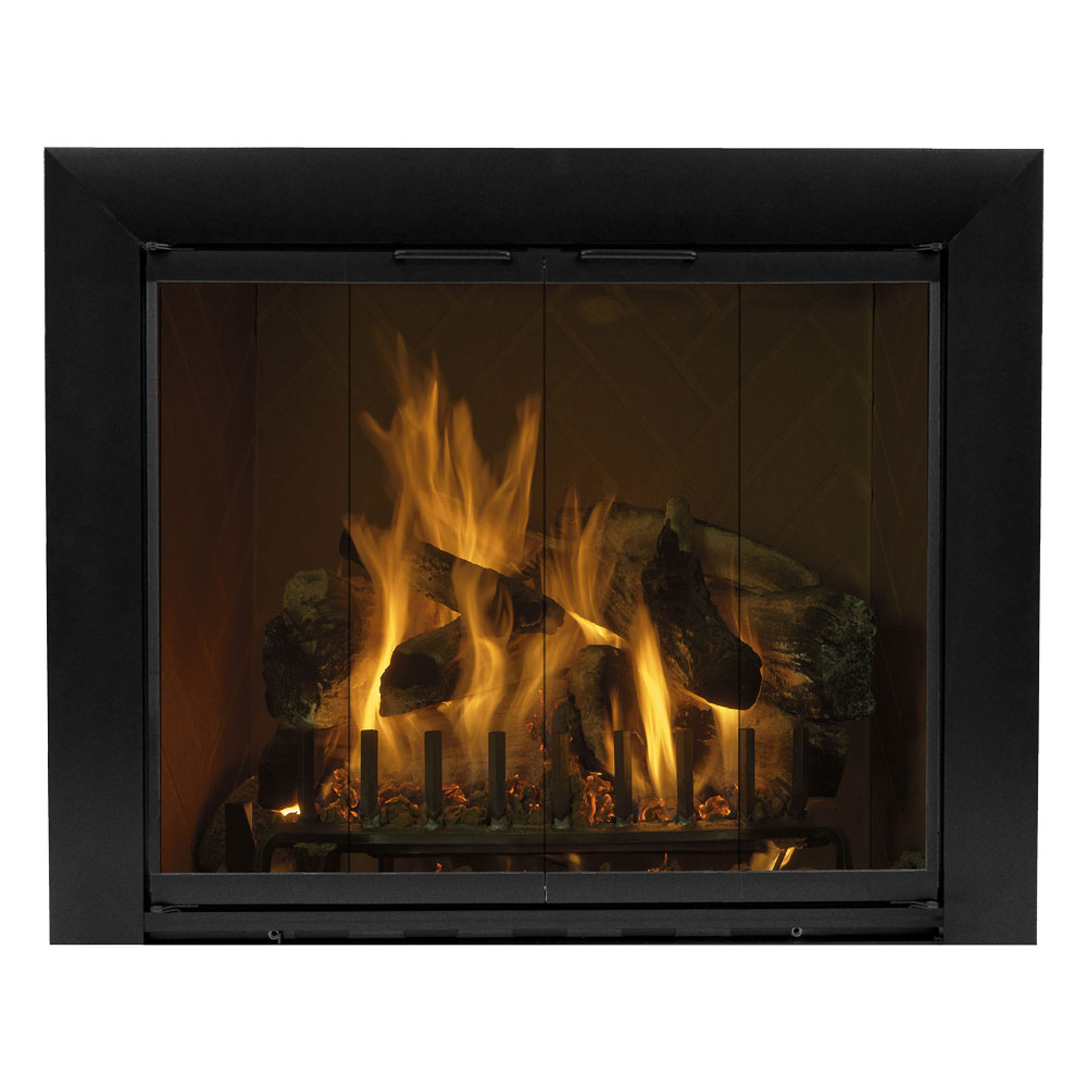 Picture of Hearth Craft RF36265CLTBBF 36 x 26.5 in. Reflection Fireplace Clear Glass Bifold Door&#44; Textured Black