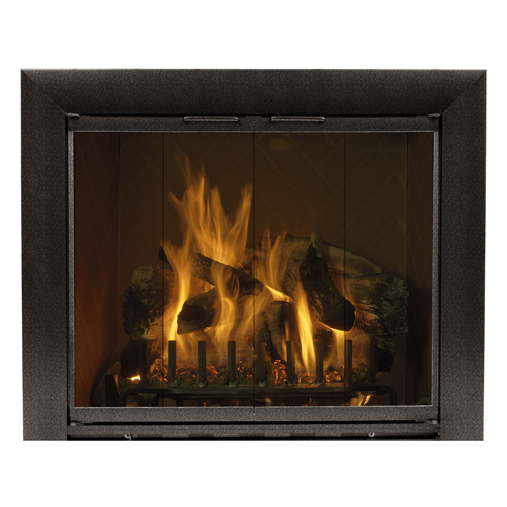 Picture of Hearth Craft RF41315CLVIBF 41 x 31.5 in. Reflection Fireplace Clear Glass Bifold Door, Vintage Iron