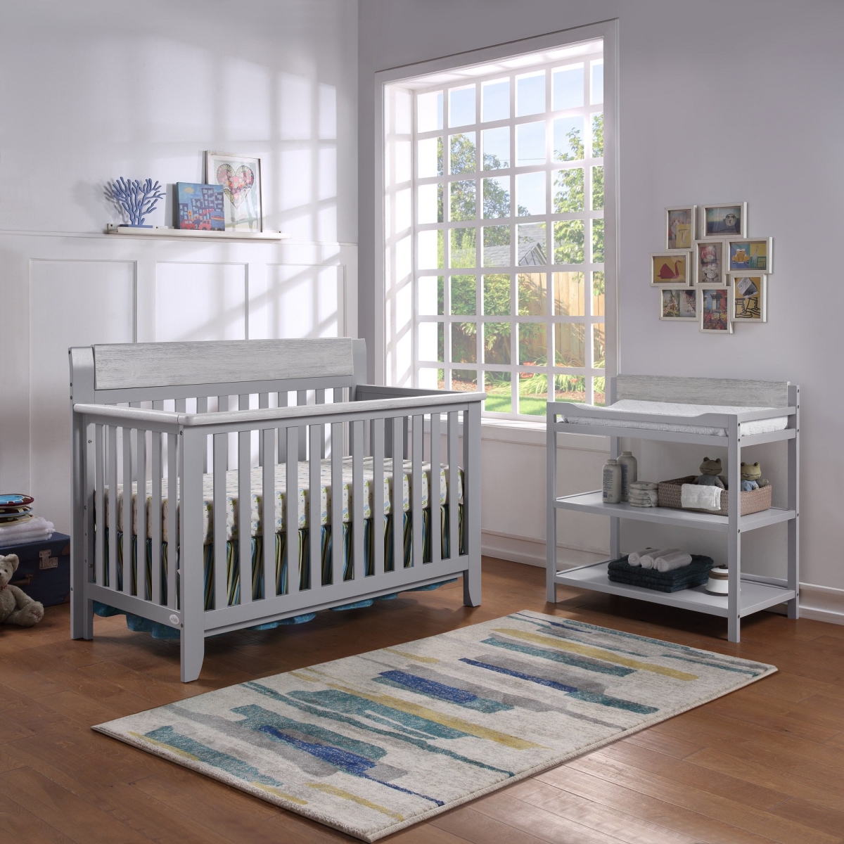 Picture of Suite Bebe 22599-GWG Hayes Lifetime 4-in-1 Convertible Crib&#44; Gray & Weathered Granite