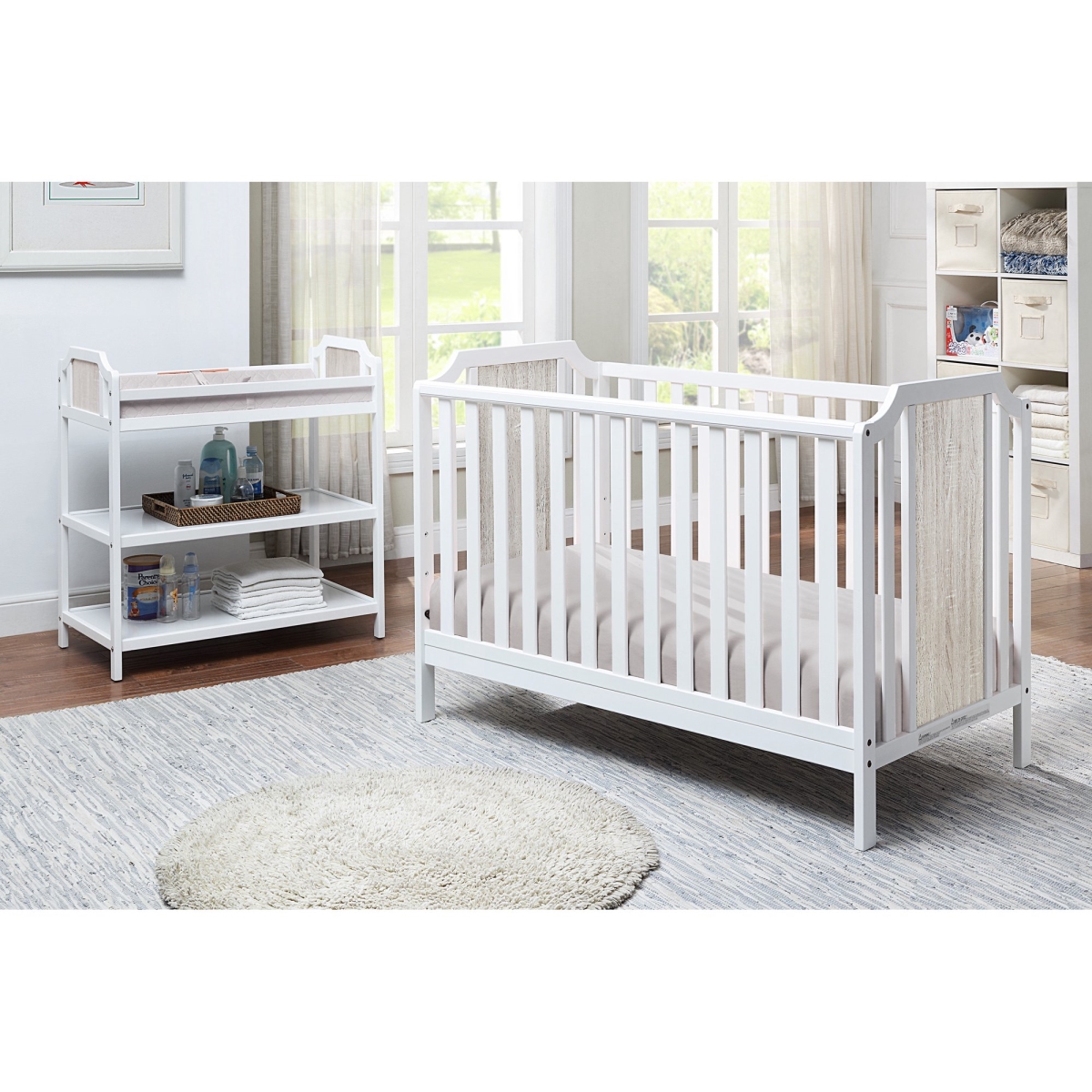 Picture of Suite Bebe 27400-WH Brees Island Crib&#44; White & Graystone