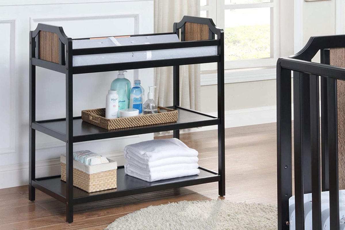 Picture of Suite Bebe 27466-BLK Brees Changing Table&#44; Black & Brownstone