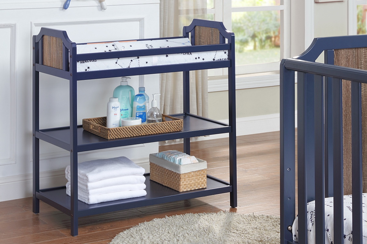 Picture of Suite Bebe 27466-MBL Brees Changing Table&#44; Midnight Blue & Brownstone