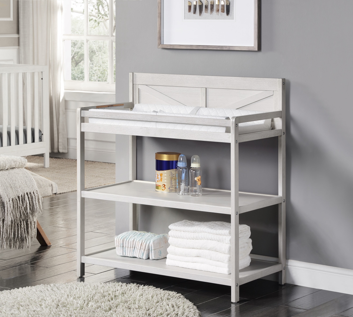 Barnside Changing Table, Washed Gray