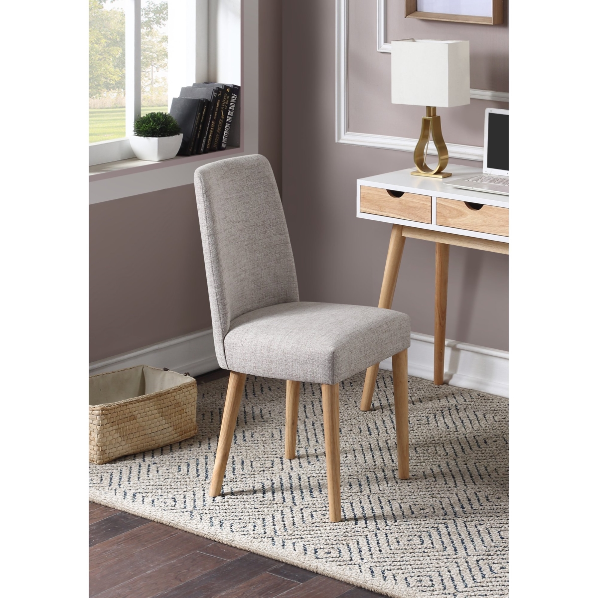 Taylor Chair Natural Legs & Gray Fabric