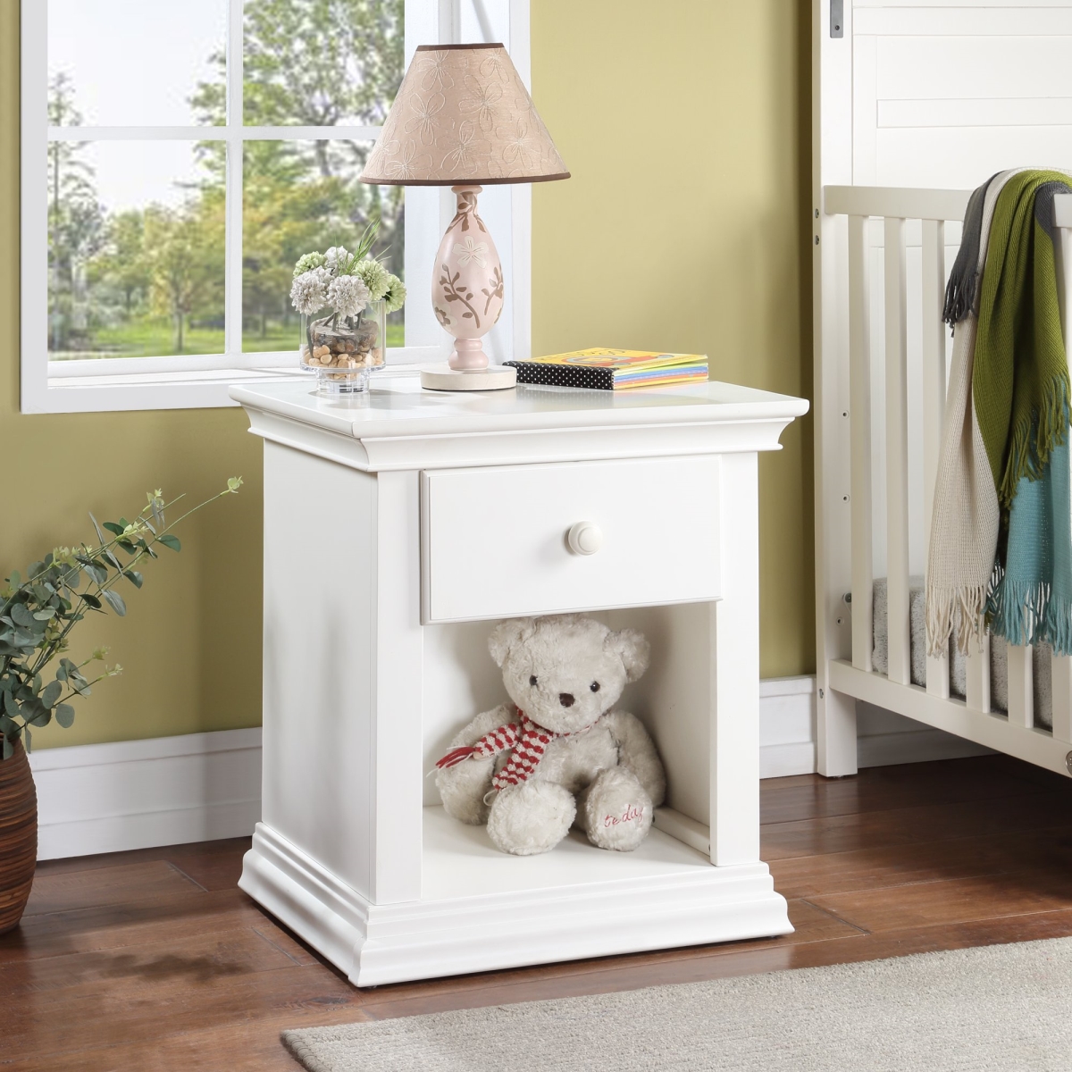 0002-WH Universal Nightstand, White