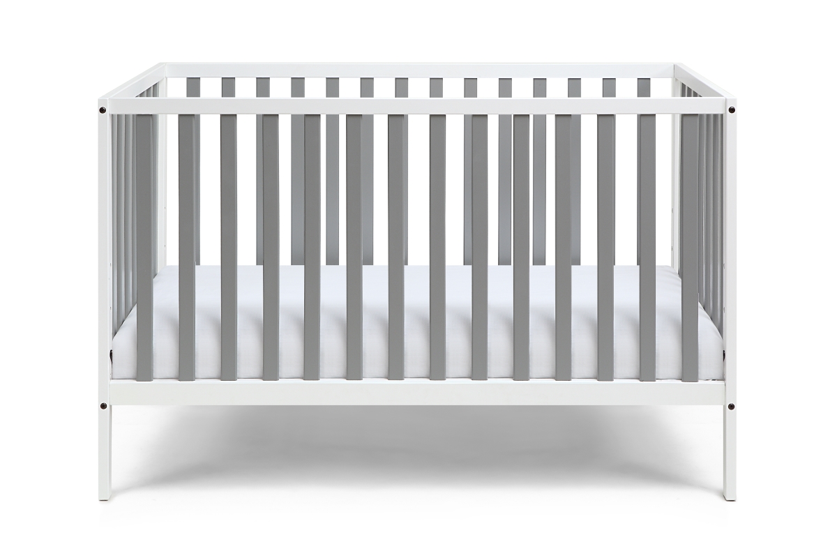 27900-WGY Deux Remi Island Crib, White & Gray -  Baby Cache