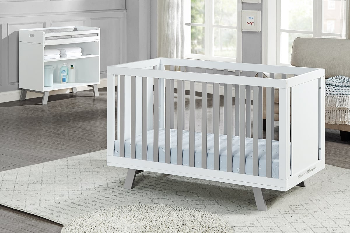 27800-WHG Livia Crib, White & Gray -  Suite Bebe