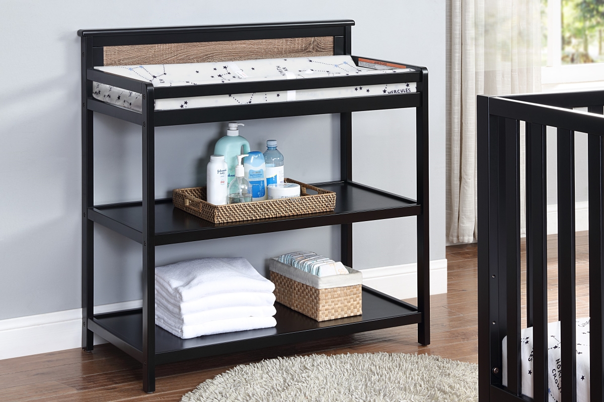 27566-BLK Connelly Changing Table Black/Vintage Walnut