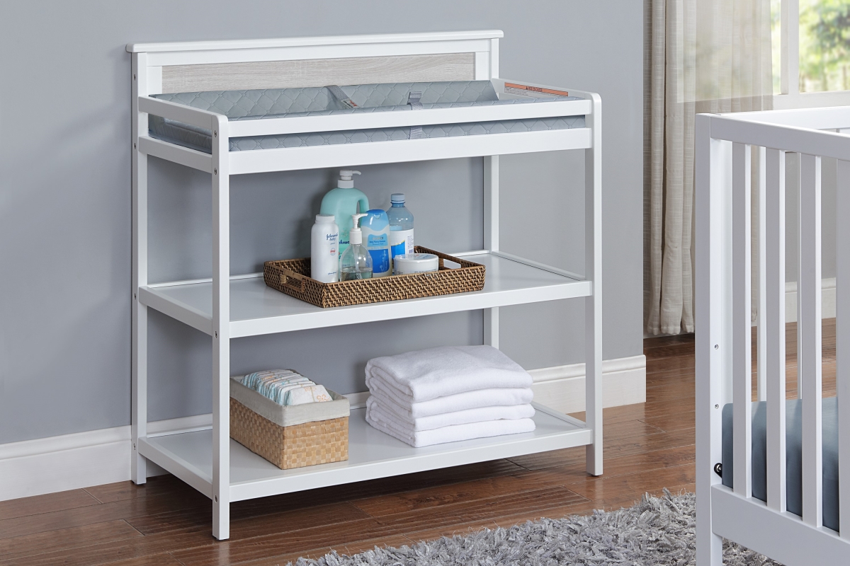 27566-WH Connelly Changing Table White/Rockport Gray