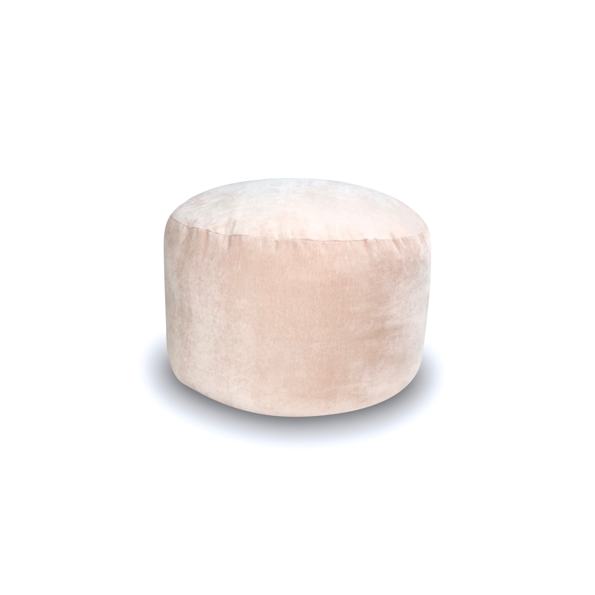 PPFTR-PBLH Pillow Poufette Round - Pink Blush Fabric - Made In USA