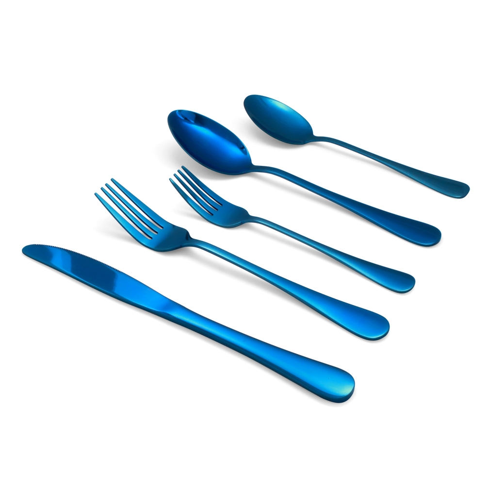 Picture of Elyon Tableware ELYON-35006 Elyon Luly Reflective Blue 20-Piece Flatware Set&#44; Stainless Steel&#44; Service For 4