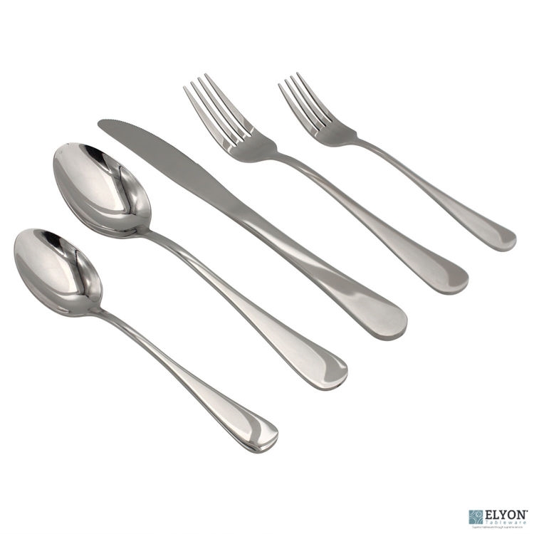 Picture of Elyon Tableware ELYON-35185 Elyon Luly Reflective Silver 20-Piece Flatware Set&#44; Stainless Steel&#44; Service For 4