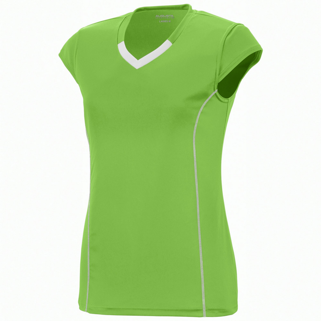 Picture of Augusta 1219A-Lime- White-S Girls Blash Jersey&#44; Lime-White - Small