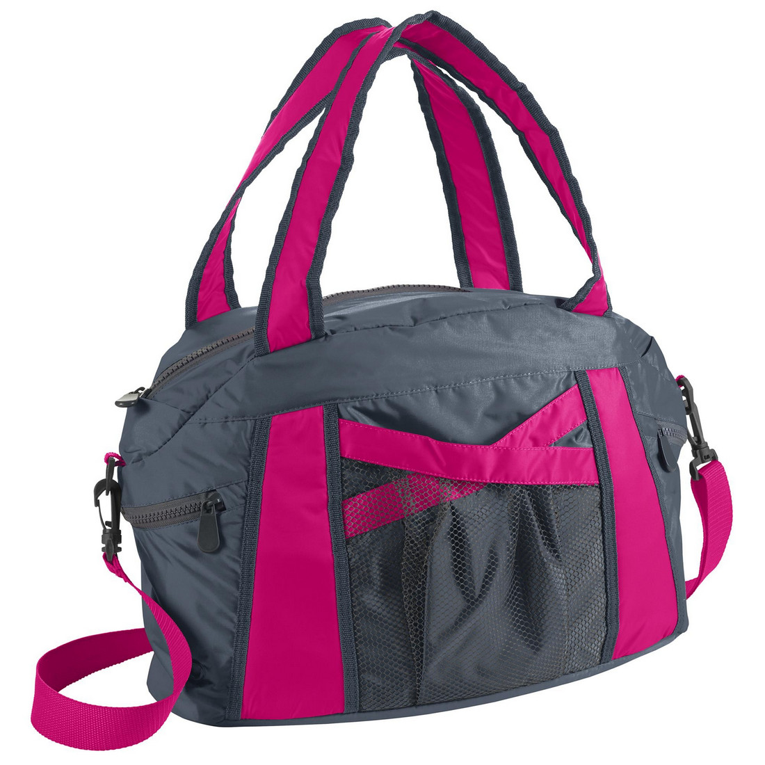 Picture of Augusta 1145A-Graphite- Power Pink-ALL Cruise Duffle Bags &#44; Graphite & Power Pink - One Size Fits All