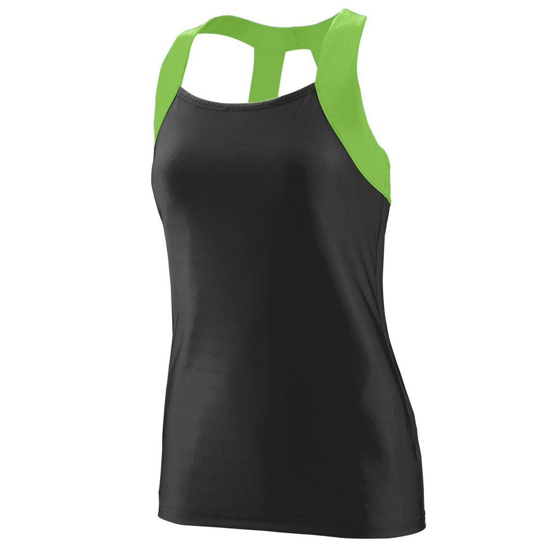 Picture of Augusta 1208A-Black- Lime-M Ladies Open Back Tank&#44; Black & Lime - Medium
