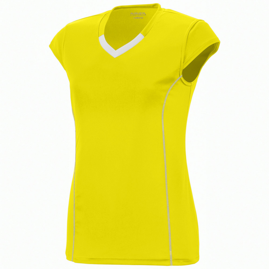 Picture of Augusta 1219A-Power Yellow- White-M Girls Blash Jersey&#44; Power Yellow-White - Medium