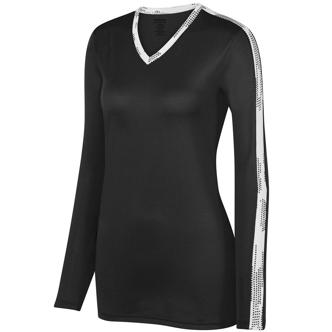 Picture of Augusta 1307A-Black- White-XS Ladies Vroom Jersey&#44; Black-White - Extra Small
