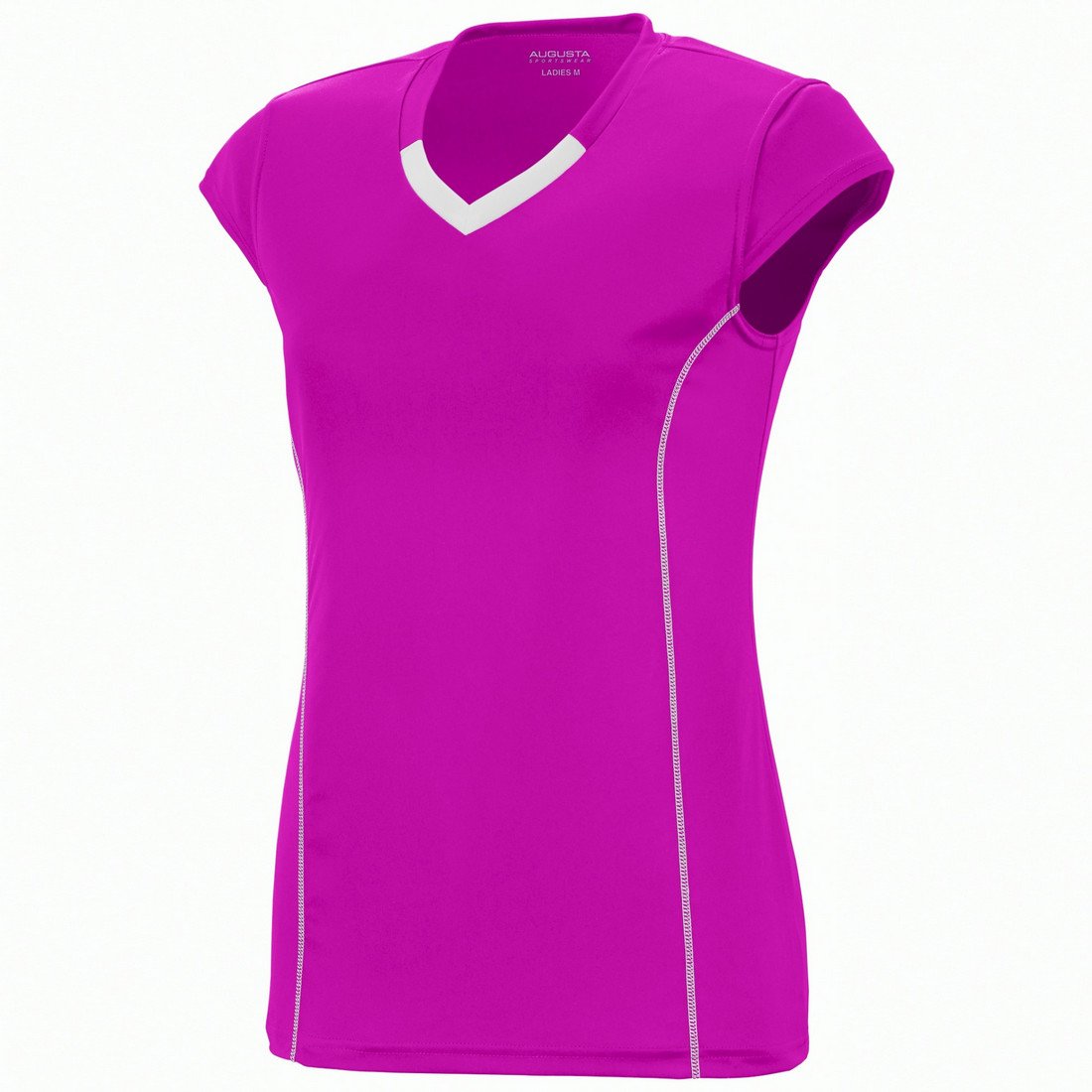 Picture of Augusta 1218A-Power Pink- White-XL Ladies Blash Jersey&#44; Power Pink-White - Extra Large