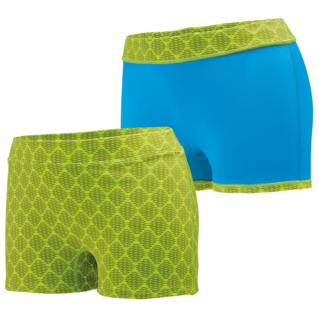 Picture of Augusta 1227A-Lime Plexus- Power Blue-XS Ladies Impress Short&#44; Lime Plexus & Power Blue - Extra Small