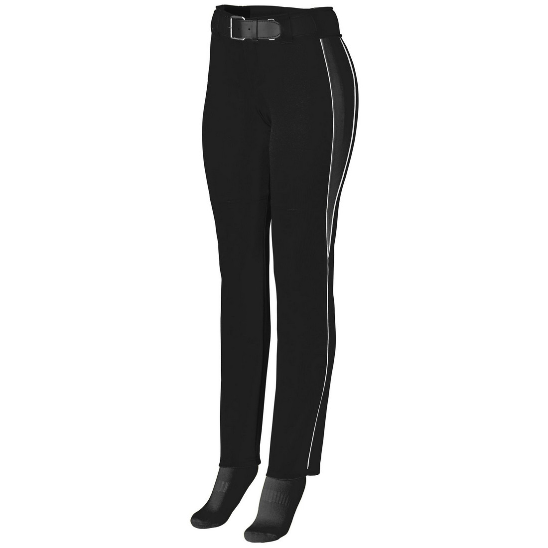 Picture of Augusta 1242A-Black- Black- White-S Ladies Outfield Pant&#44; Black&#44; Black & White - Small