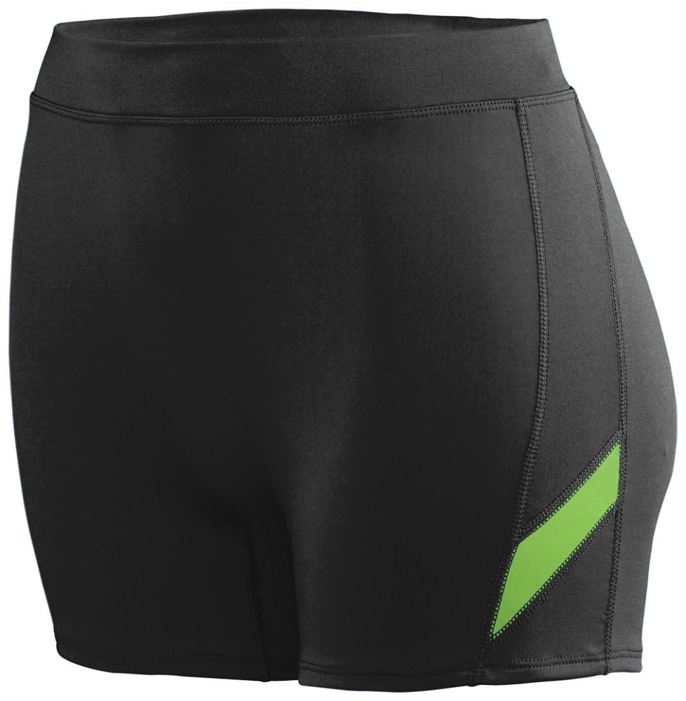 Picture of Augusta 1335A-Black- Lime-XL Aug Ladies Stride Short&#44; Black & Lime - Extra Large