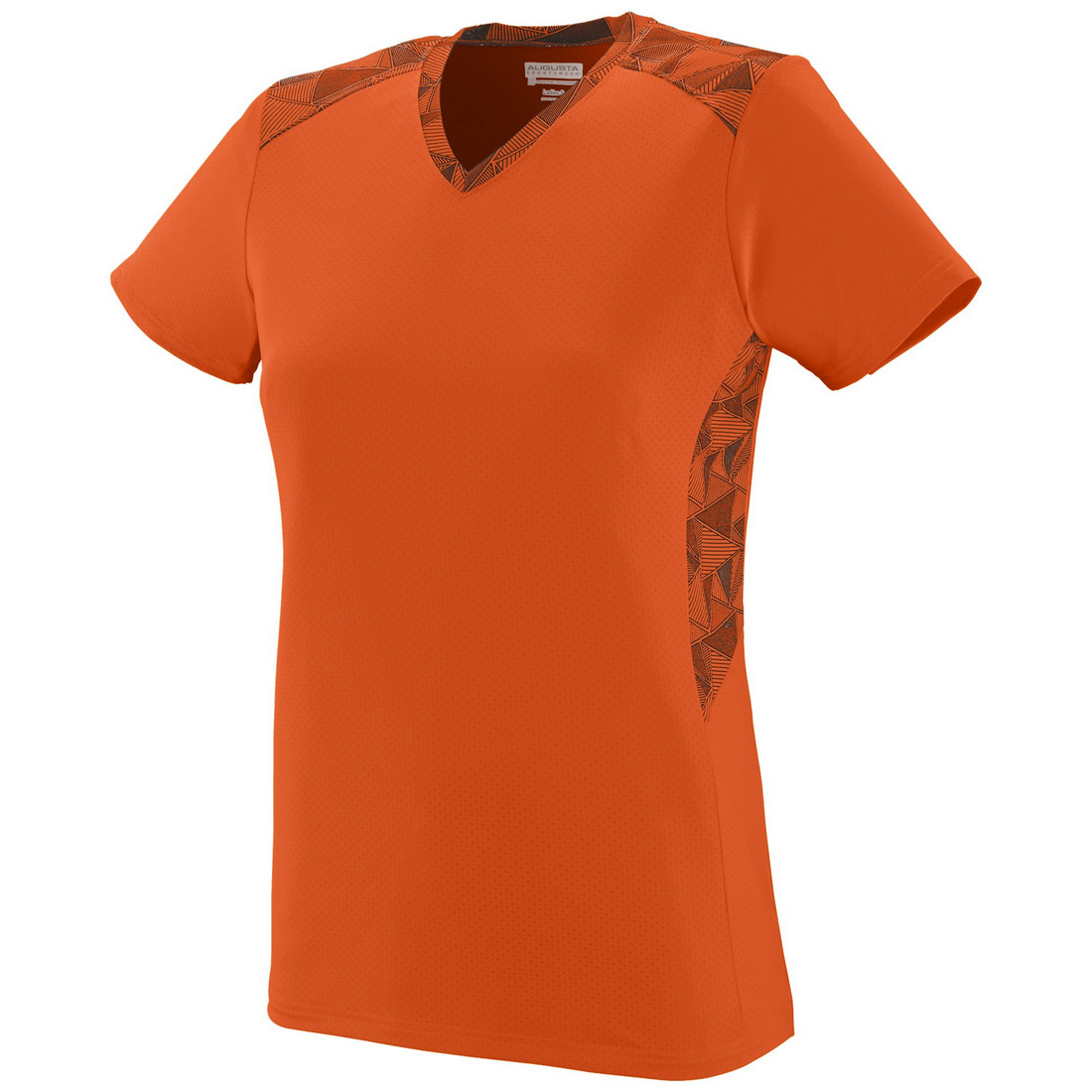 Picture of Augusta 1361A-Orange- Orange Black Print-S Girls Vigorous Jersey&#44; Orange & Orange Black Print - Small