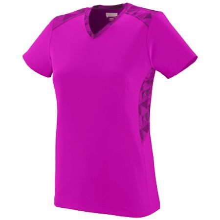 Picture of Augusta 1361A-Pwr Pink- Pwr Pink Black Print-S Girls Vigorous Jersey&#44; Power Pink & Power Pink Black Print - Small