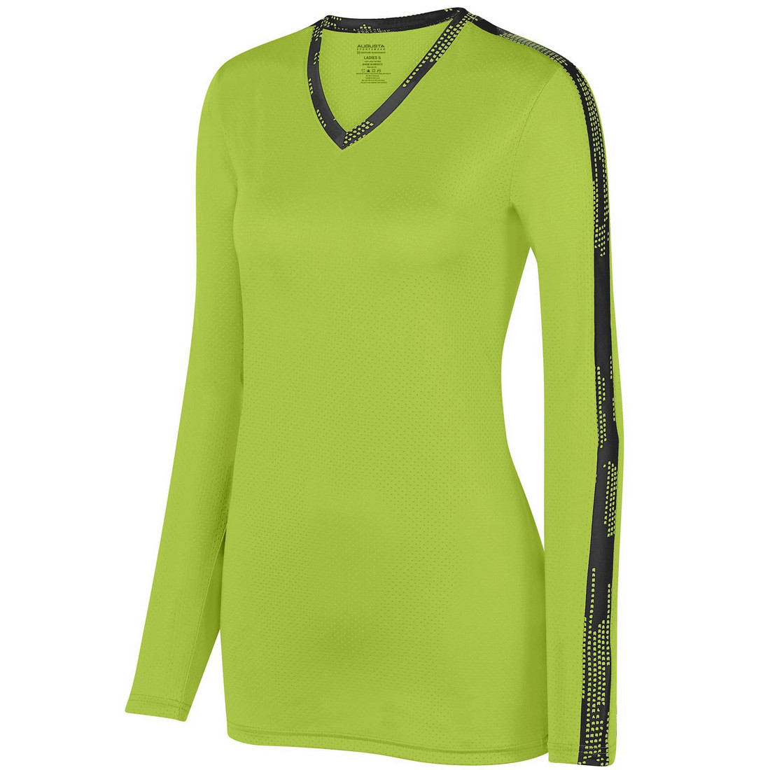 Picture of Augusta 1307A-Lime- Black-XL Ladies Vroom Jersey&#44; Lime-Black - Extra Large