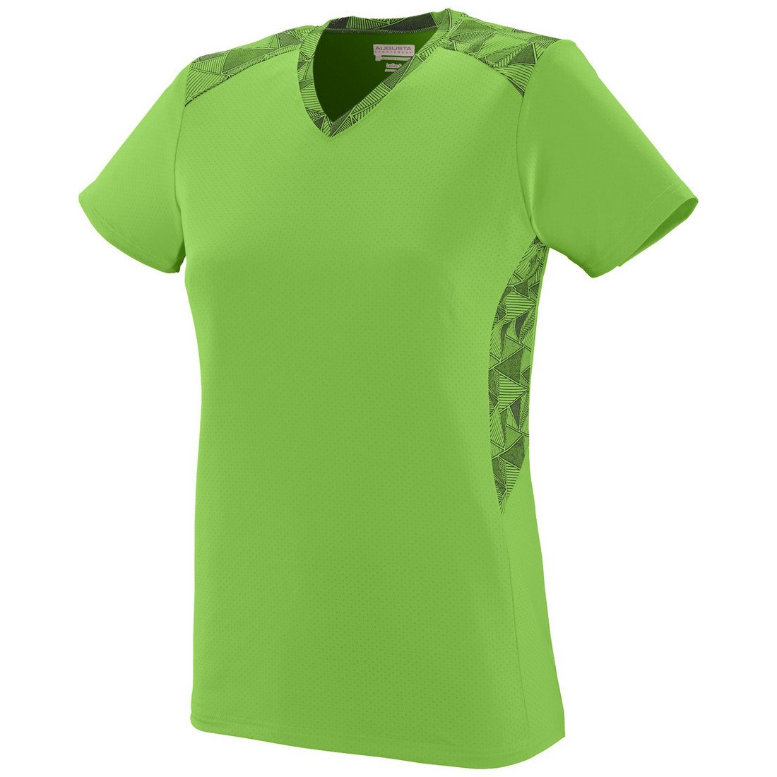Picture of Augusta 1361A-Lime- Lime Black Print-S Girls Vigorous Jersey&#44; Lime & Lime Black Print - Small