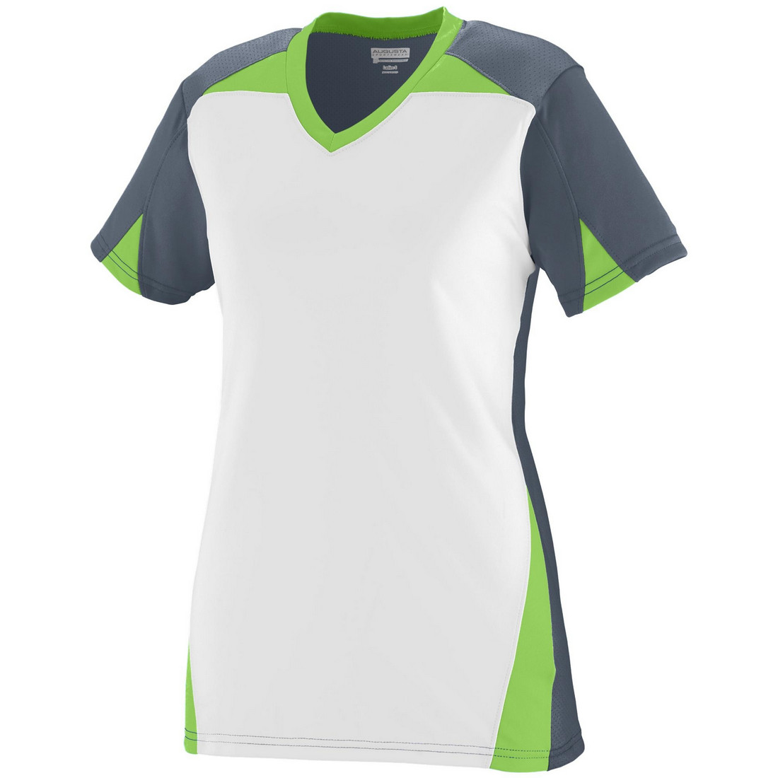 Picture of Augusta 1365A-Graphite- White- Lime-XL Ladies Matrix Jersey&#44; Graphite&#44; White & Lime - Extra Large