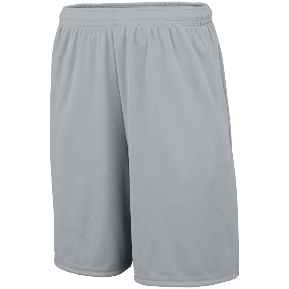 Picture of Augusta 1428A-Silver grey-L Adult Pocketed Training Short&#44; Silver Grey - Large