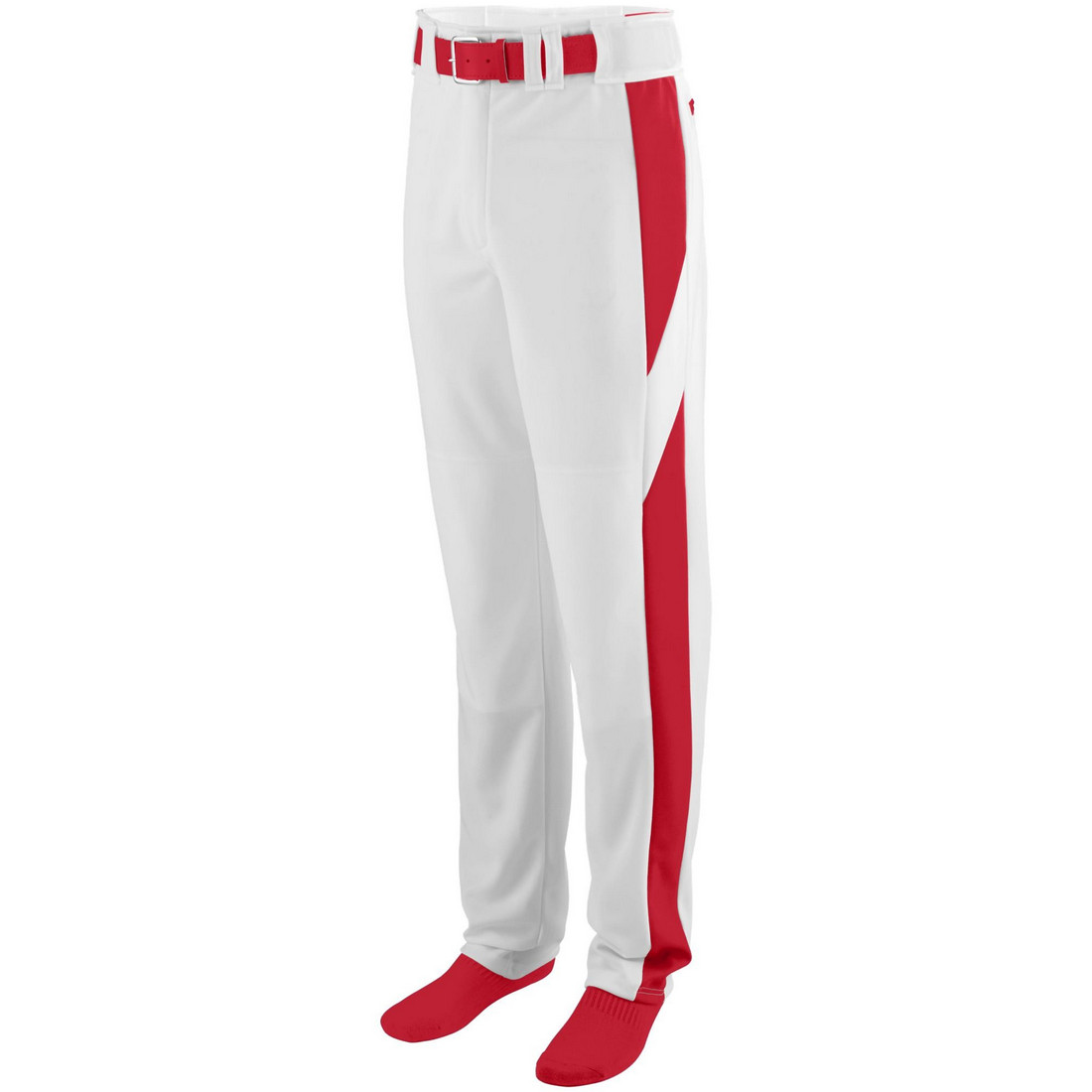 Picture of Augusta 1447A-White- Red-3X Series Black Baseball & Softball Pant&#44; White & Red - 3X