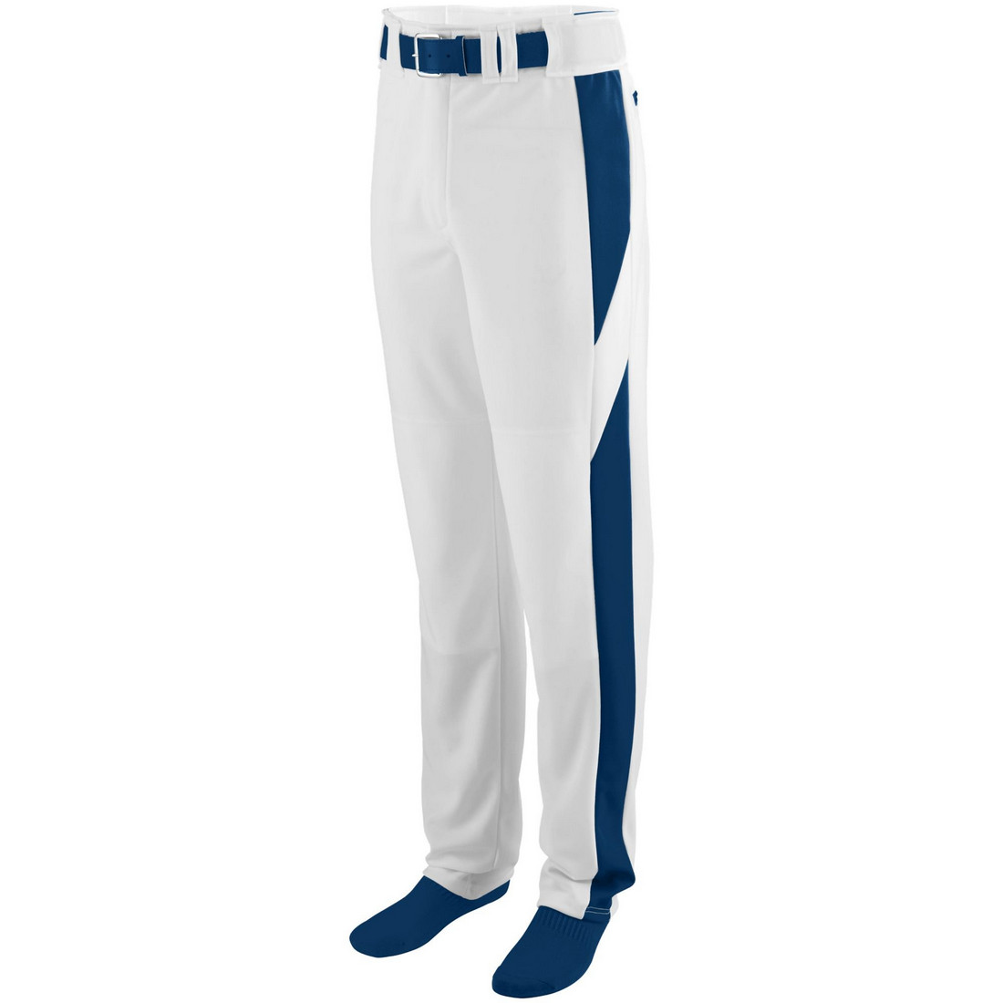 Picture of Augusta 1448A-White- Navy-S Youth Series Black Baseball & Softball Pant&#44; White & Navy - Small