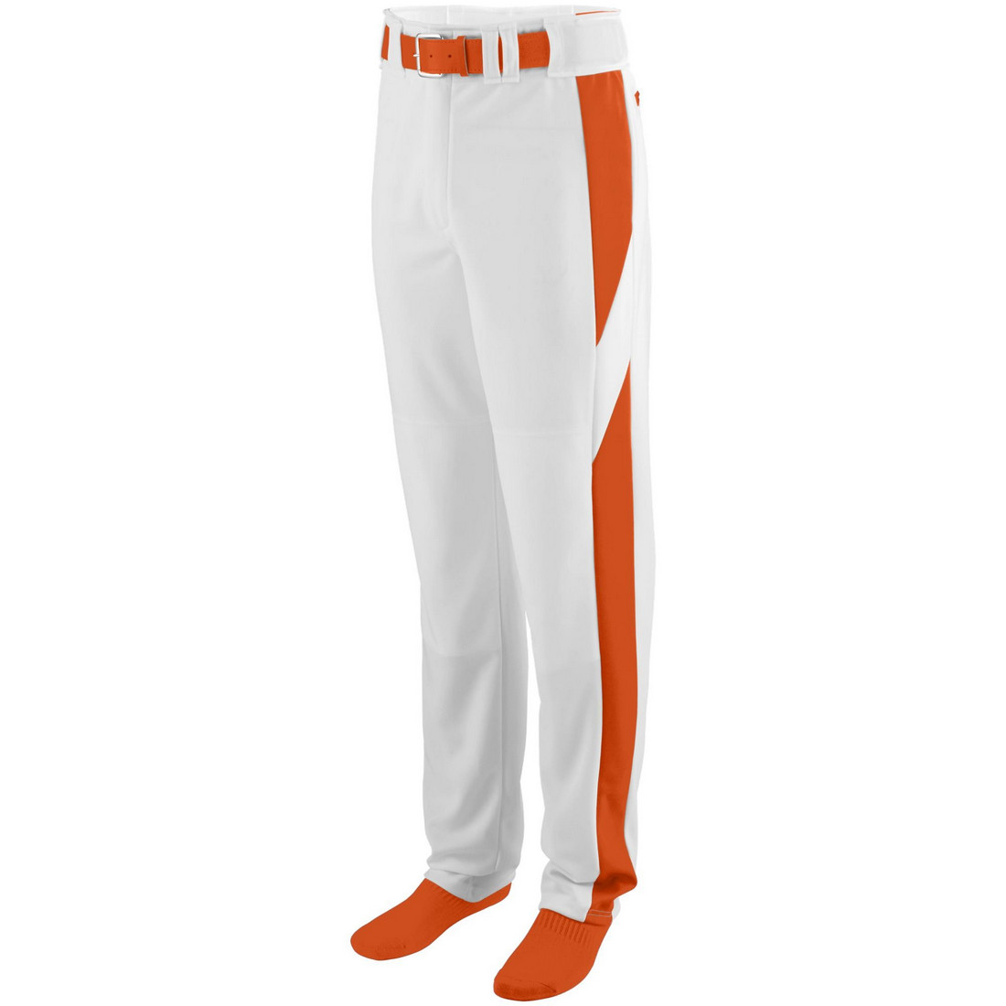 Picture of Augusta 1448A-White- Orange-S Youth Series Black Baseball & Softball Pant&#44; White & Orange - Small