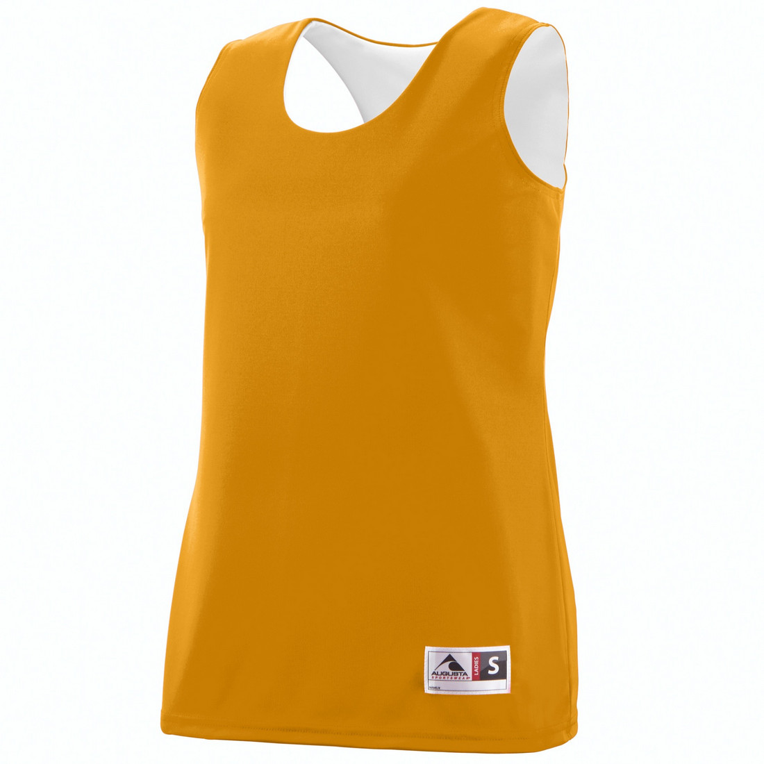 Picture of Augusta 147A-Gold- White-L Ladies Reversible Wicking Tank&#44; Gold-White - Large