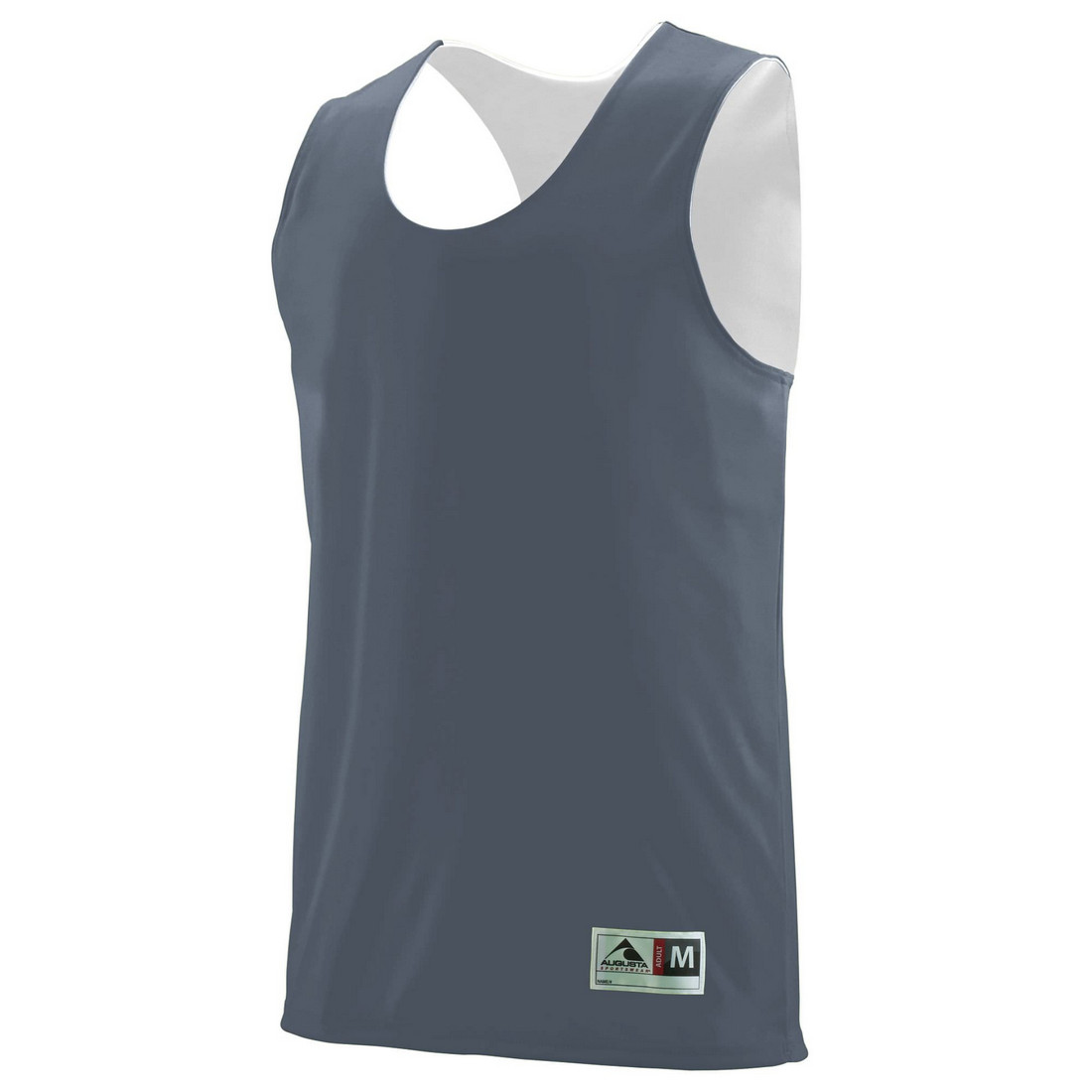 Picture of Augusta 149A-Graphite- White-M Youth Reversible Wicking Tank&#44; Graphite-White - Medium