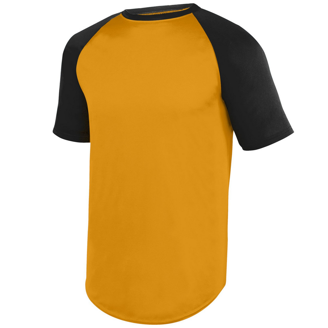 Picture of Augusta 1508A-Gold- Black-S Wicking Short Sleeve Baseball Jersey&#44; Gold-Black - Small