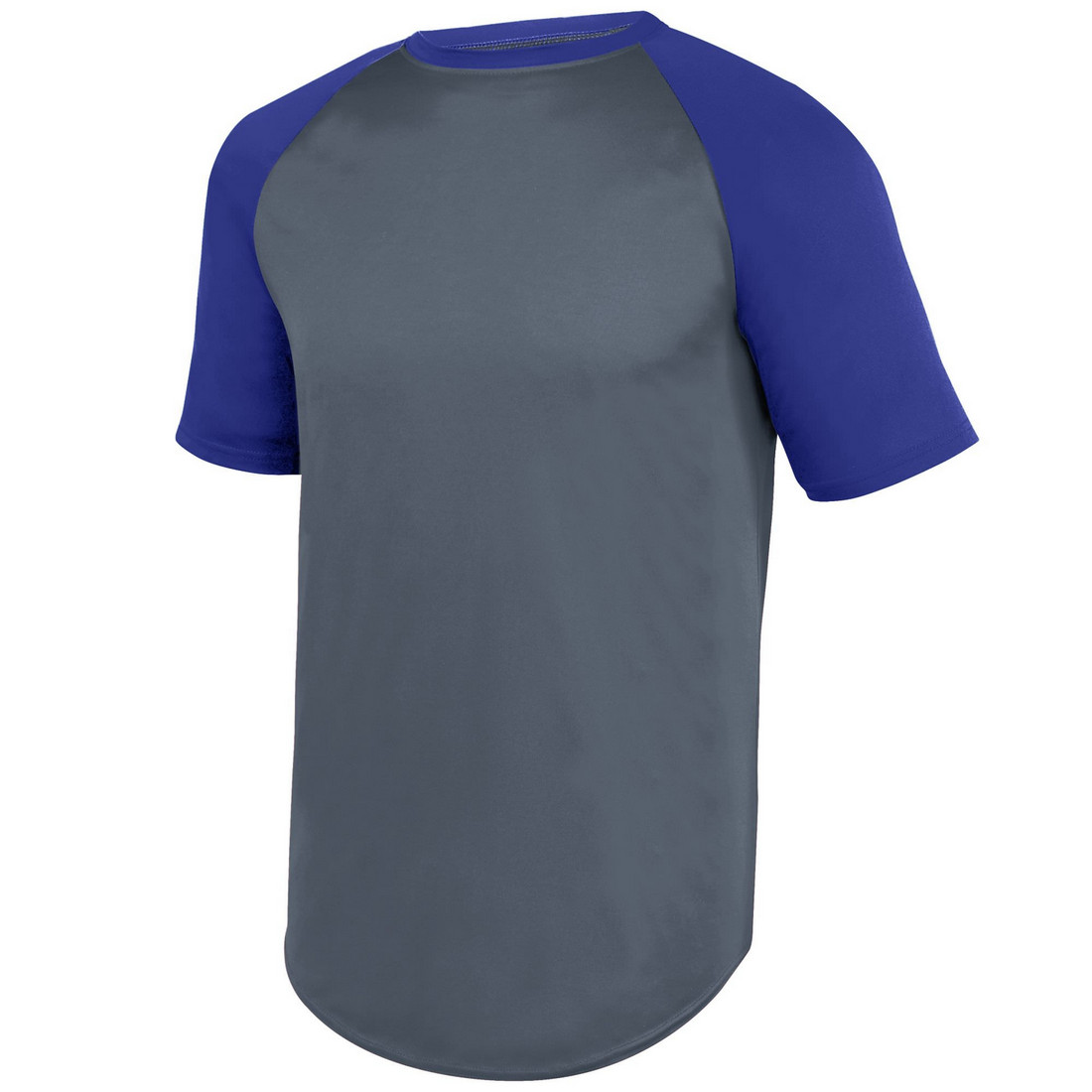 Picture of Augusta 1508A-Graphite- Purple-2X Wicking Short Sleeve Baseball Jersey&#44; Graphite & Purple - 2X