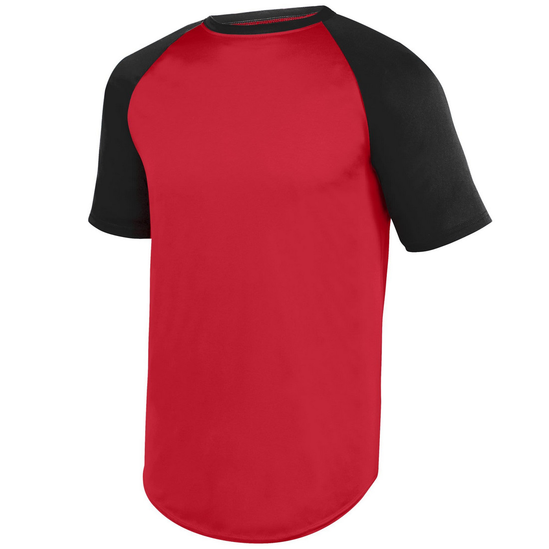 Picture of Augusta 1508A-Red- Black-L Wicking Short Sleeve Baseball Jersey&#44; Red-Black - Large